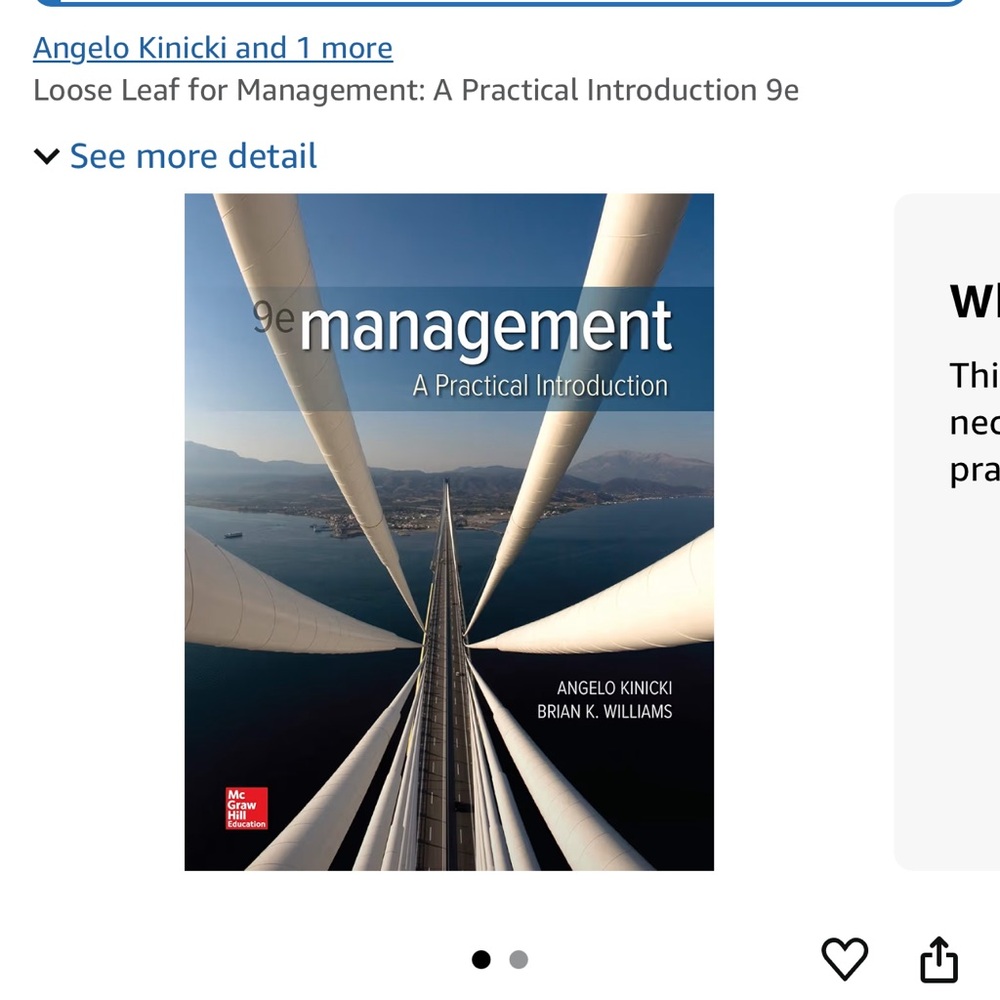 Management Textbook by McGraw Hill 9E (loose leaf)